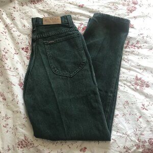 Vintage 100% Cotton Forest Green High-Waisted Straight Leg Riders Jeans sz 25/0